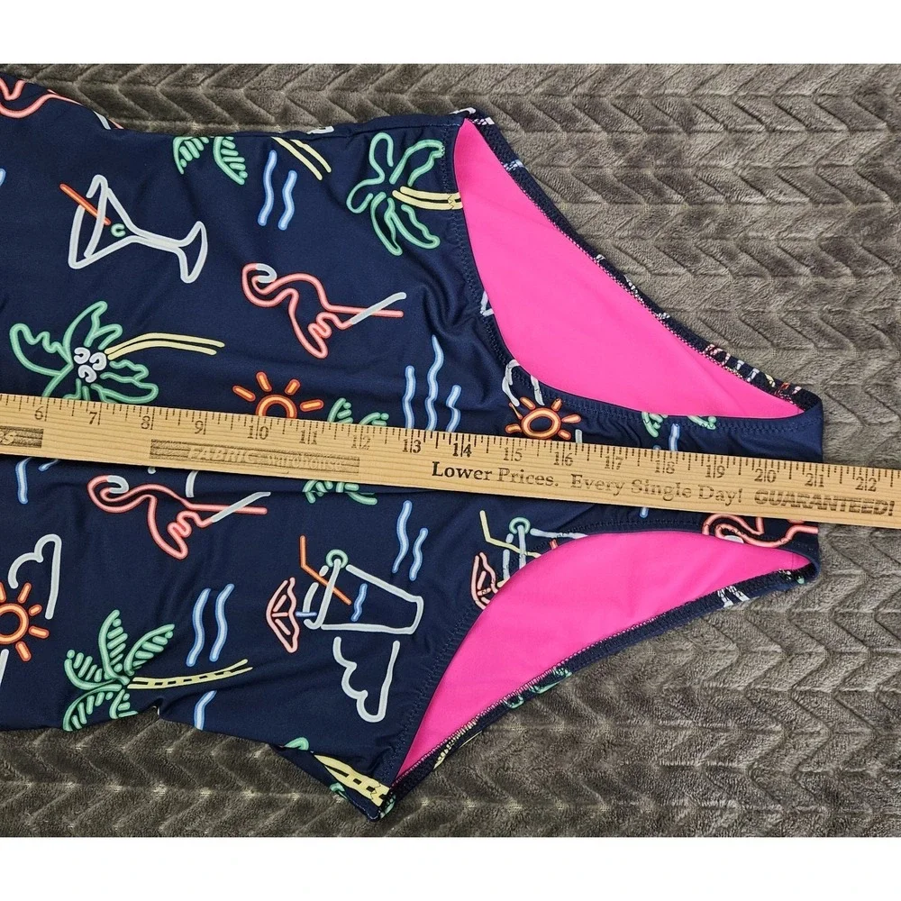 Chubbies Womens The Electric One Piece Swimsuit Medium Retro Neon Cheeky Tropic - Picture 6 of 6